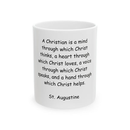 Inspirational Christian Quote Mug – St. Augustine Faith Coffee Cup (11oz/15oz)