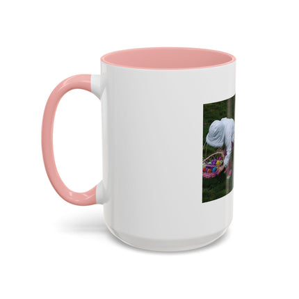 Easter Photo Coffee Mug — “Easter egg hunts are proof…” Accent Ceramic Mug (11/15oz)