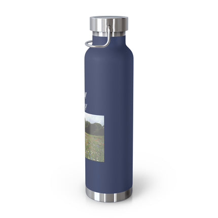Bloom Wildly Insulated Water Bottle - 22oz Copper Travel Flask for Nature Lovers