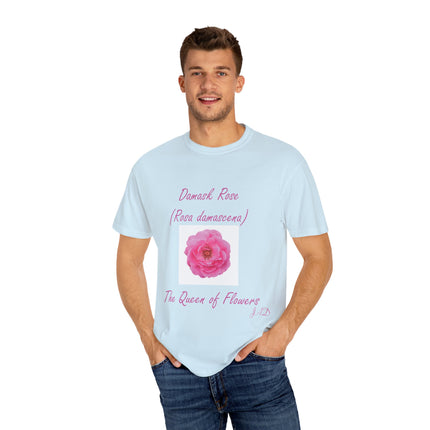 Damask Rose Unisex T-shirt - The Queen of Flowers Design