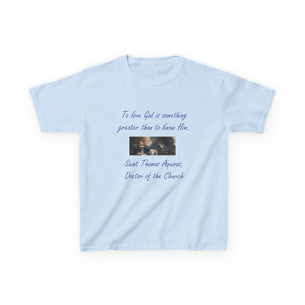 Kids Faith Tee – Saint Thomas Aquinas Quote – Heavy Cotton