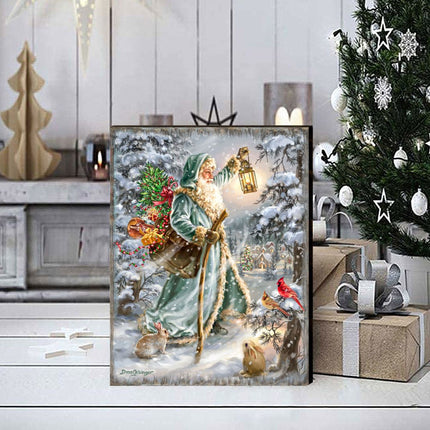 Saint Nicholas Wooden Wall Art by D. Gelsinger - Christmas Santa Snowman Decor - 95679B-DG-3
