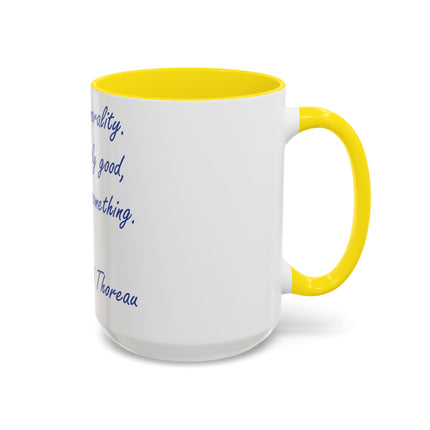 Thoreau Quote Accent Mug – “Aim Above Morality” | 15oz Gift for Coffee Lovers