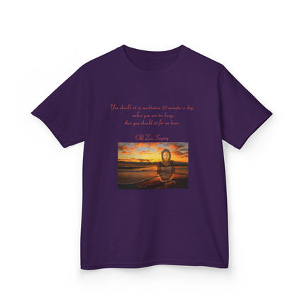 Zen Quote Kids Tee – Heavy Cotton Shirt for Calm & Curiosity