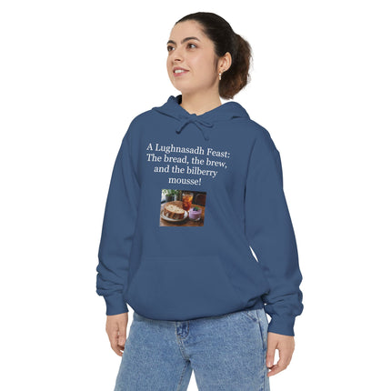 Lughnasadh Feast Hoodie — “A Lughnasadh Feast: The bread, the brew, and the bilberry mousse!”