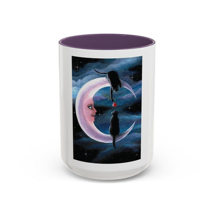 Moonlit Cat Coffee Mug — Whimsical Night Sky Art for Cat Lovers (11/15oz)