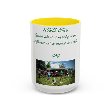 Flower Child Accent Coffee Mug - 15oz - Inspirational Gift for Nature Lovers
