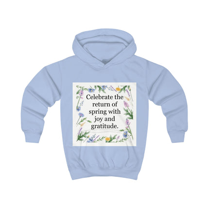 Spring Floral Kids Hoodie – "Celebrate the return of spring with joy and gratitude"