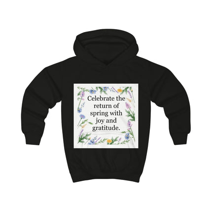 Spring Floral Kids Hoodie – "Celebrate the return of spring with joy and gratitude"