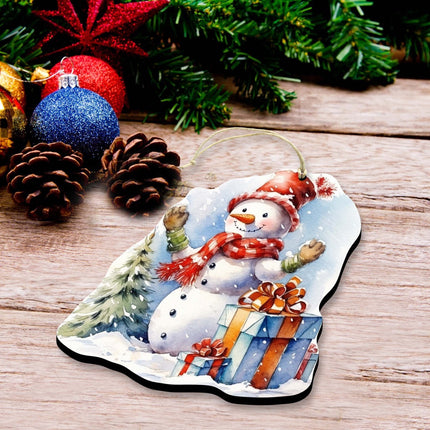 Christmas Is Here Decorative Wooden Ornaments Set of 3 by G. Debrekht - Christmas Decor - 8091028-S3-3