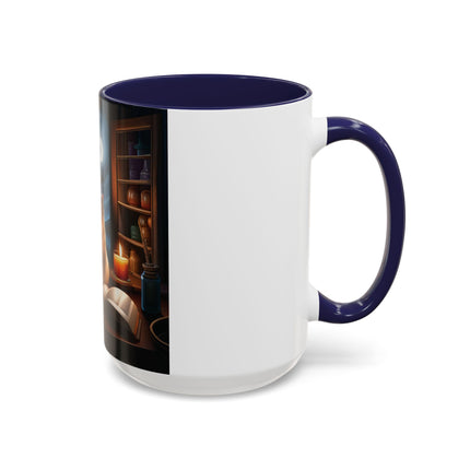 Magical Cats Accent Mug – 15oz – Cozy Gift for Cat & Book Lovers