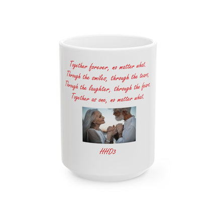 Anniversary Photo Ceramic Mug — "Together forever, no matter what" Keepsake (11oz/15oz)