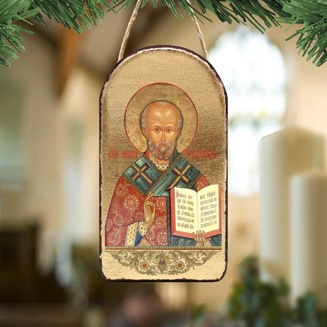 Saint Nicholas Religious Orthodox Sacred Icon Ornament - Inspirational Icon Decor - 87021-0