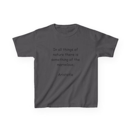 Aristotle Quote Kids Tee – Heavy Cotton Shirt on Nature & Wonder