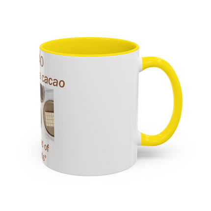 Cacao Accent Mug – "Food of the Gods", 11oz Ceramic