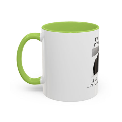 Proud to Be a Crazy Cat Person Accent Coffee Mug – Black Cat Lover Gift (11/15oz)