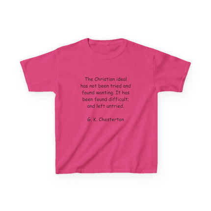 Inspirational Kids Tee - G.K. Chesterton Quote, Heavy Cotton