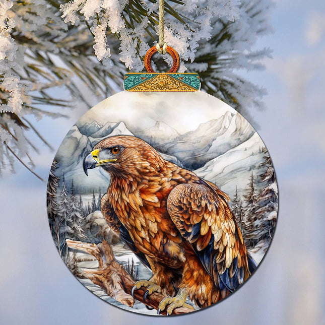 Golden Eagle Majesty Wooden Ornaments by G.Debrekht - Wildlife Holiday Decor - 870062-0