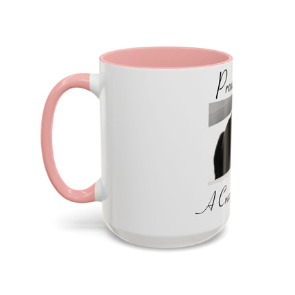 Proud Cat Person Accent Mug – 15oz Ceramic Gift for Cat Lovers