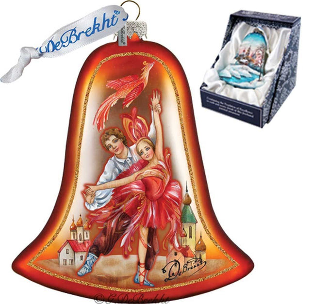 Firebird Ballet Bell Holiday Glass Ornament by G. DeBrekht - 752-002-0
