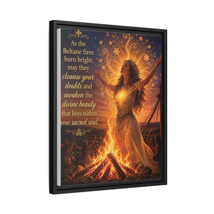 Beltane Fire Framed Canvas Print — Inspirational Pagan Wall Art