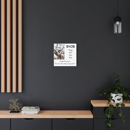 Canvas Wall Art - BYOB "Bring Your Own Book" Inspirational Quote