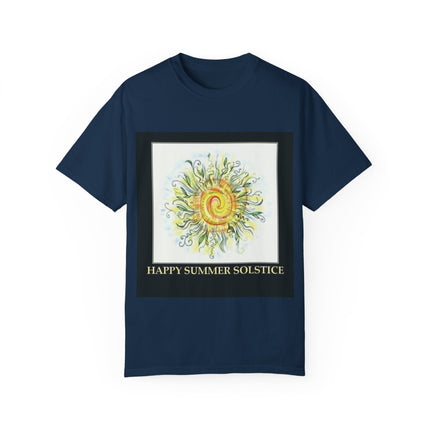 Summer Solstice Tee – Unisex Garment-Dyed Shirt with Sun Design