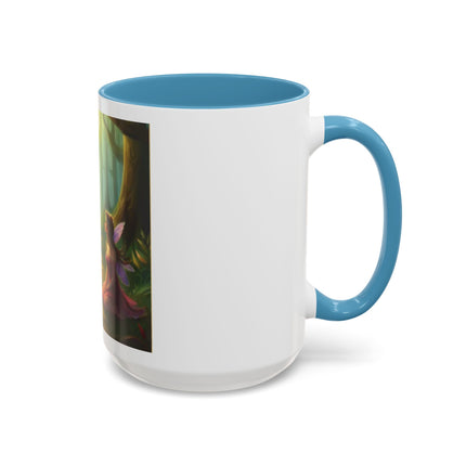 Fairy and Black Cat Forest Coffee Mug – Fantasy Woodland Tea Cup