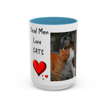 Real Men Love Cats Accent Mug – 15oz Ceramic Gift