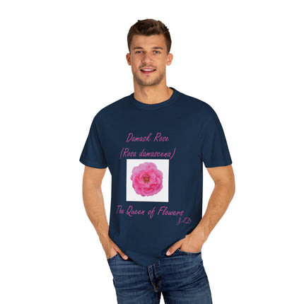 Damask Rose Unisex T-shirt - The Queen of Flowers Design