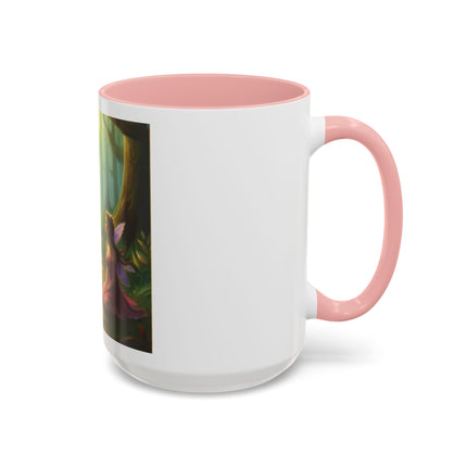 Fairy and Black Cat Forest Coffee Mug – Fantasy Woodland Tea Cup