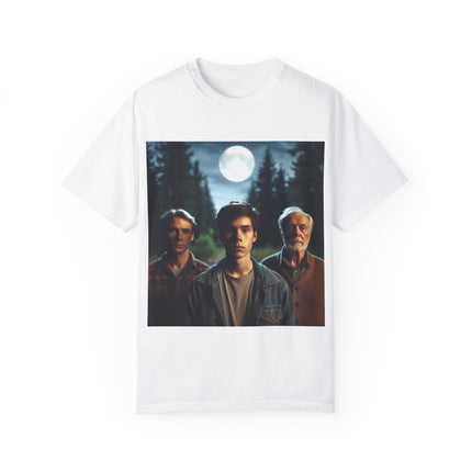 Retro Moonlit Night T-Shirt - Unisex Garment-Dyed Tee for Nature Lovers