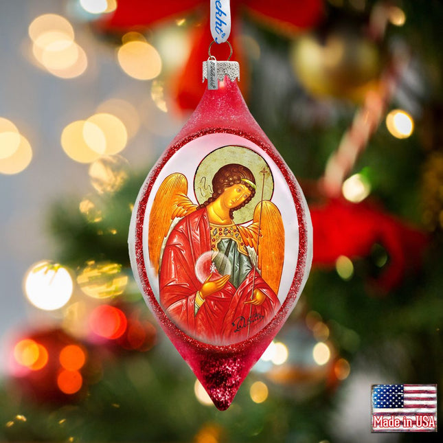 Saint Michael Drop Glass Ornament by G. DeBrekht - Nativity Holiday Décor - 757-036-0