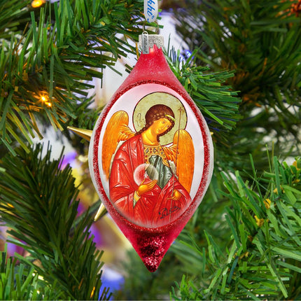Saint Michael Drop Glass Ornament by G. DeBrekht - Nativity Holiday Décor - 757-036-2