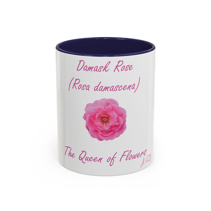 Damask Rose Accent Coffee Mug - The Queen of Flowers 11oz