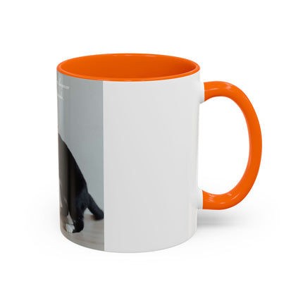 Cat Lovers Accent Mug – 11oz Ceramic Cup with Sleepover Quote
