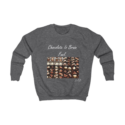 Kids Sweatshirt - "Chocolate Is Brain Fuel" Candy Photo Graphic