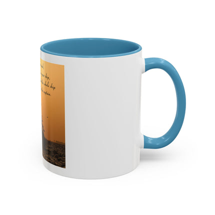 Shipwreck Sunset Coffee Mug — "Be Careful Who You Let On Your Ship" Inspirational Accent Mug