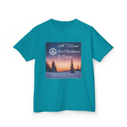 Peaceful Christmas Kids Tee - All I Want for Christmas Is Peace
