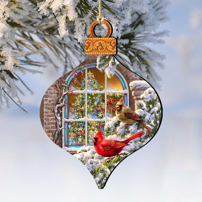 Winter House Cardinals Wooden Ornaments by Gelsinger - Christmas Decor - 8031110-1318-0