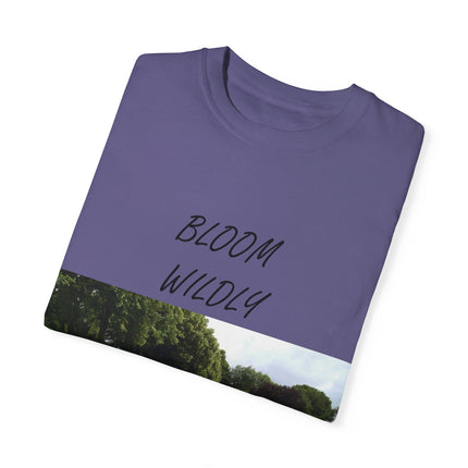 Bloom Wildly T-Shirt – Nature-Inspired Floral Tee – Unisex Garment-Dyed