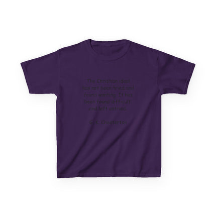 Inspirational Kids Tee - G.K. Chesterton Quote, Heavy Cotton