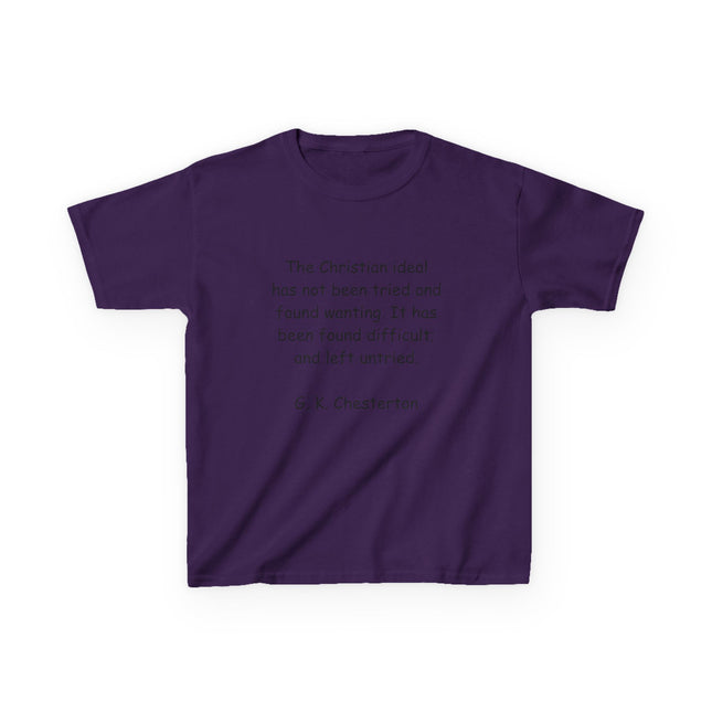 Inspirational Kids Tee - G.K. Chesterton Quote, Heavy Cotton