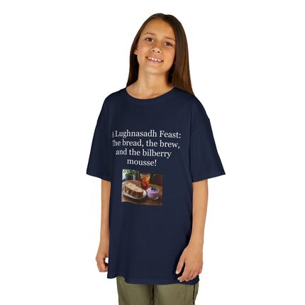 Lughnasadh  Kids Tee — “A Lughnasadh Feast: The bread, the brew, and the bilberry mousse!”