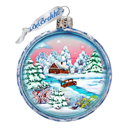 Winter Night Glass Ornament by G. DeBrekht - Christmas Decor - 73111C-3