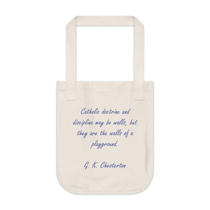 Inspirational Quote Organic Canvas Tote Bag - G.K. Chesterton Design