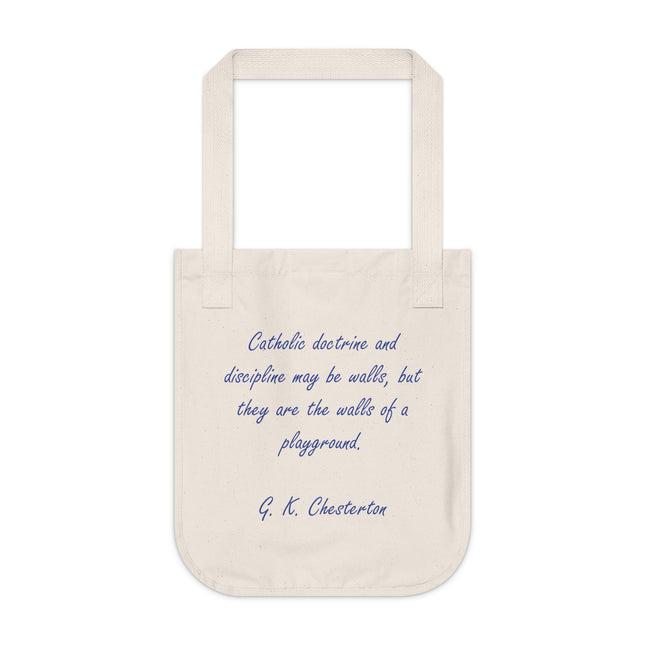 Inspirational Quote Organic Canvas Tote Bag - G.K. Chesterton Design