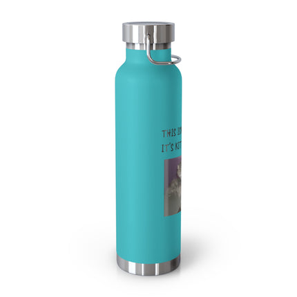 22oz Insulated Water Bottle — "This Isn't Cat Hair, It's Kitty Glitter" Cute Cat Photo