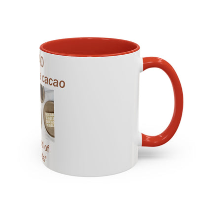 Cacao Accent Mug – "Food of the Gods", 11oz Ceramic