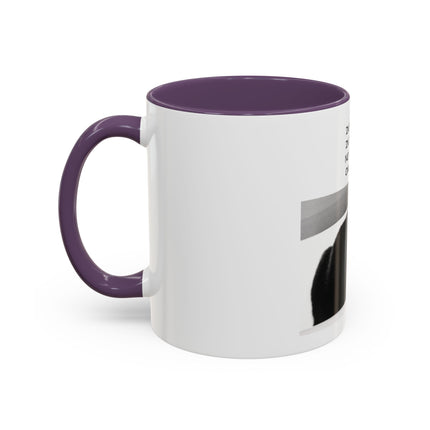 Black Cat Coffee Mug — “In the Here In the Now No Worries Only Meow” Accent Mug